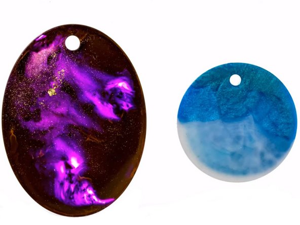 The jewelry in the second and third images was created by TotalBoat Ambassador Dwain Coufal, of Casual Collisions. For more inspiration check out his complete video series on Youtube  titled Fun With Epoxy Jewelry.