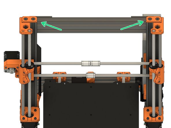 Bear Upgrade frame only: Tighten the z_ends_caps on top of the Z axis with the M5 screws.