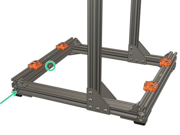 Slide 1x t-nut in the lower channel of the front extrusion, as shown.
