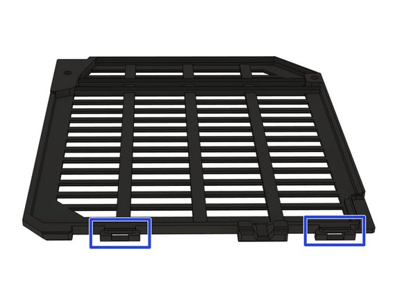 If they are still present, remove both printed supports from the tabs on board_lid.
