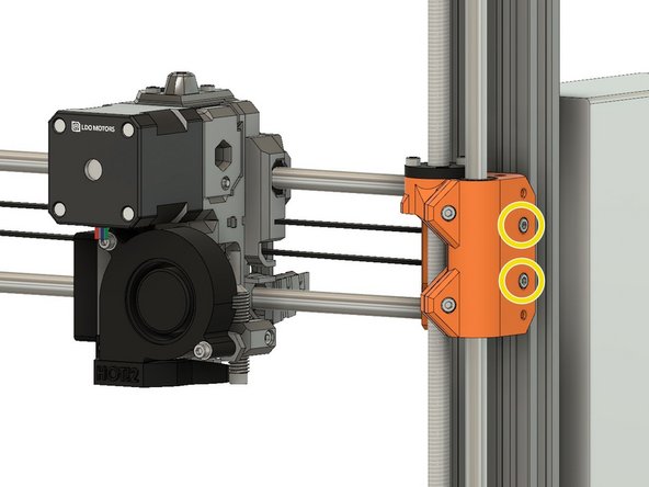 Move the X axis in the middle and shutdown the printer.
