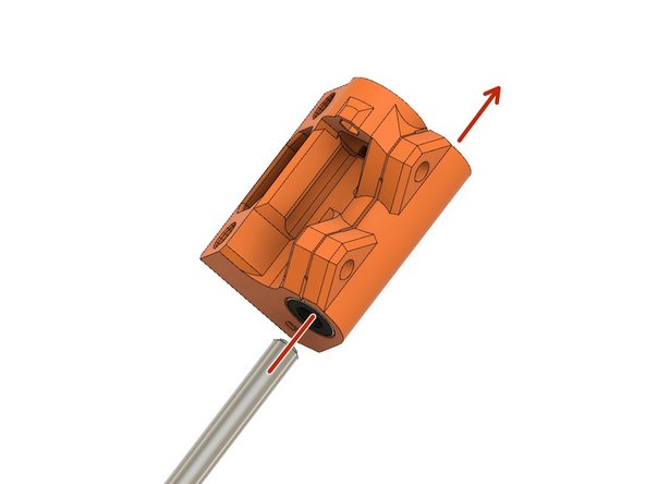 Temporarily insert a 8mm smooth rod through both LM8UU linear bearings.