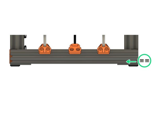 Insert 2x t-nuts in the bottom slot where we have removed the end cap.