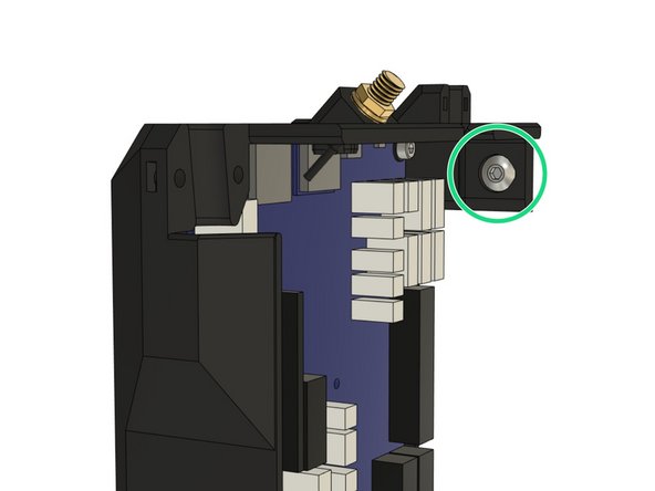 Insert a M5x8mm screw into the pocket on the top of the case.