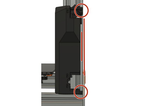 Tighten the case parallel to the Z extrusion.