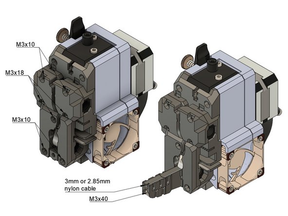 Your Bear X carriage as well as Bondtech extruder can be a little different than on those images but the positions and global shape is the same.