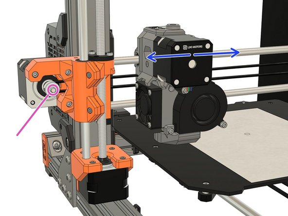 Grip the X motor shaft with pliers to prevent it moving (grab the flat side of the shaft).