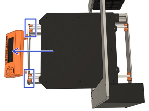 Un-clip the Y smooth rods from the front rod holders, slide the bed forward and remove it completely from the printer.