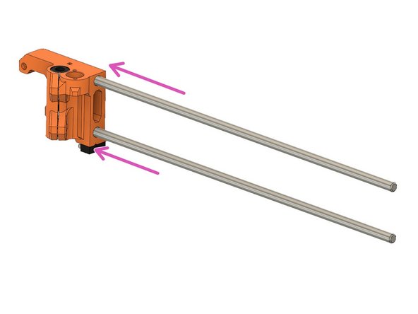 Check the holes for4 the smooth rods in the x_end_motor part and ensure that they are clean and free from obstructions.