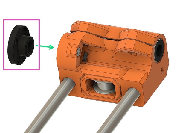 Note the orientation of the trapezoidal nut.
