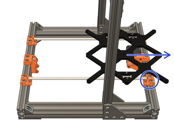 Move the Y carriage, backwards and forwards along the whole length of the Y axis, at least 6 times. This will align the right smooth rod (single LM8UU side).