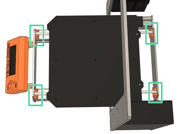Remove the zip ties from the Y axis rod holders.