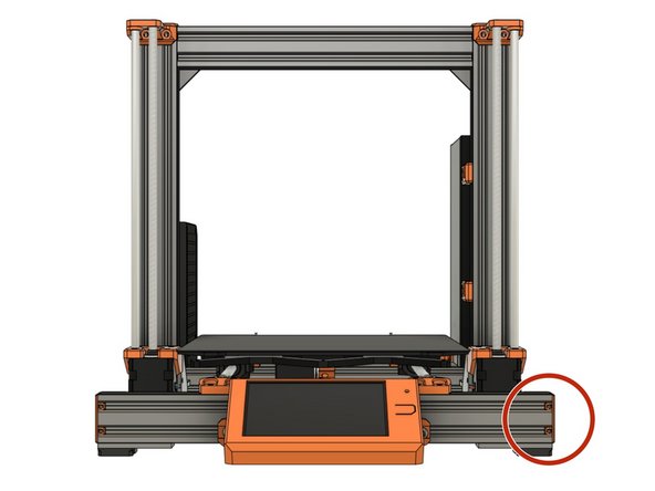 Re-attach the end cap to the extrusion on the front of the XY-frame.