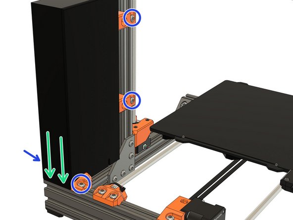 Adjust the PSU position to be flush with the extrusion at the rear of the frame.