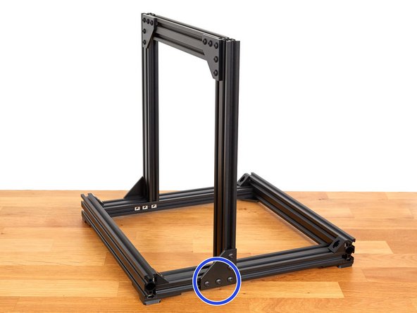 Check the orientation of the Z axis. The joining plates should be pointing towards the back of the frame, as shown.