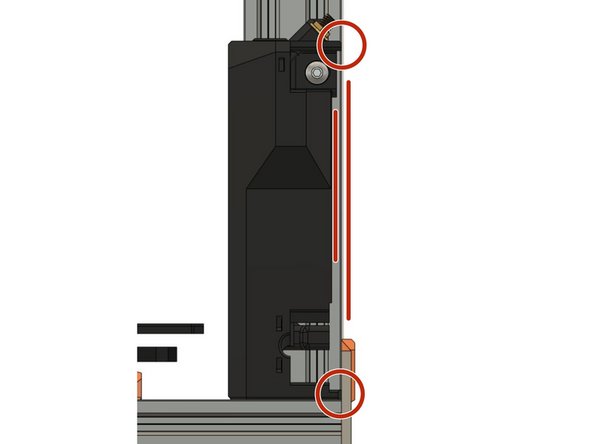 Tighten the case parallel to the Z extrusion.