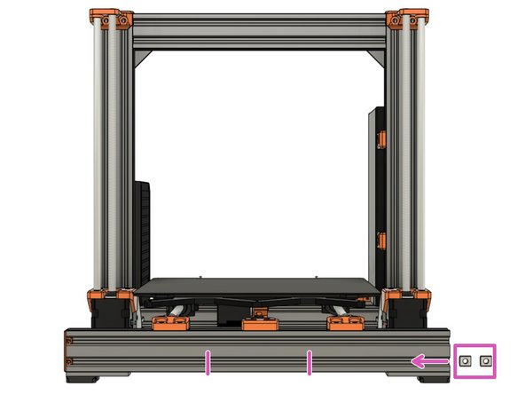 Remove one end cap on the front extrusion of the XY-frame.