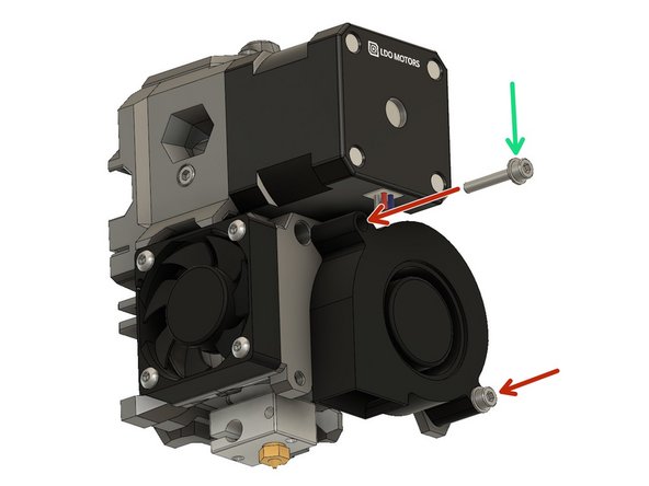 Slide a M3 washer on a M3x18 screw. Do the same for another M3x18 screw.