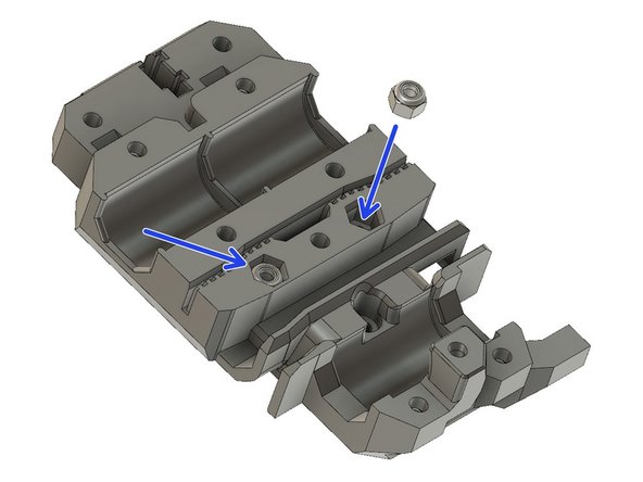 Insert two M3 nylock hex nuts