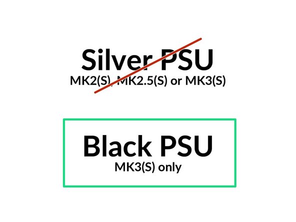 The next steps are for the Prusa black PSU only.