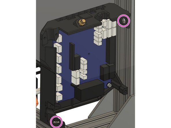 Alternatively tighten both screws to the frame with the help of the t-nuts.