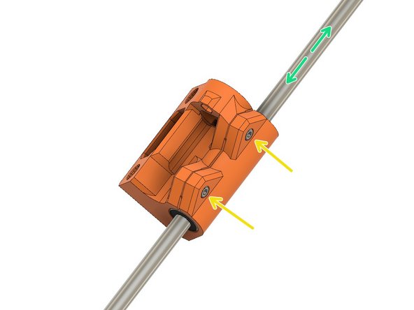 Engage two M3x10 socket head screws in the hex nuts, but do not tighten them at this time.