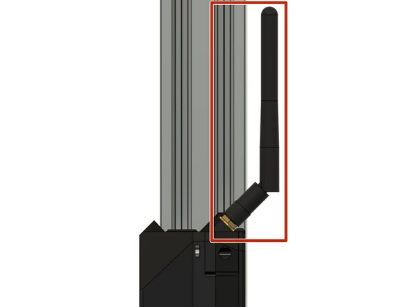 We recommend to angle the antenna as shown in picture 2 as this will prevent it from sticking out of the frame too much. Otherwise you might damage it while working on or moving the printer later.