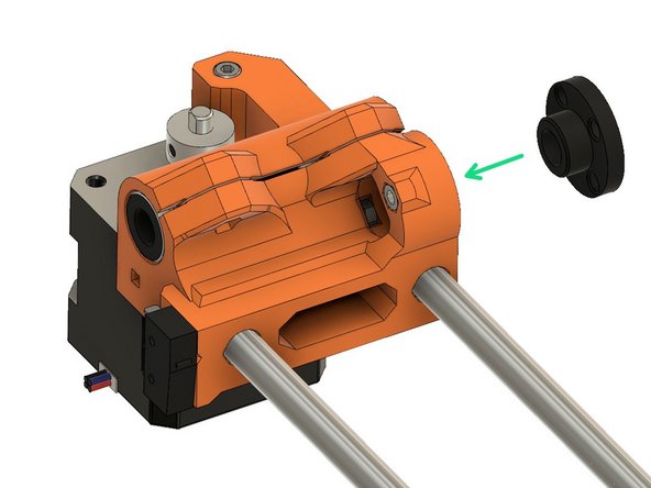 Insert a trapezoidal nut on top of x_end_motor.