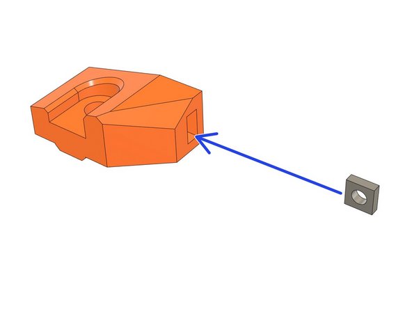 Take the psu_lower_mount and insert a square nut.