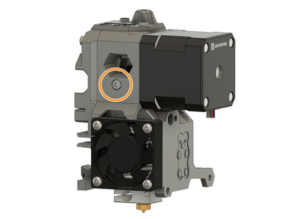 Slide an extruder spring on a M3x40 screw.