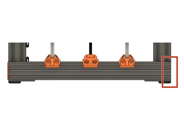 Remove one end cap on the front extrusion of the XY-frame.