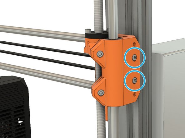 Move the X axis to the middle of the Z axis and shutdown the printer.