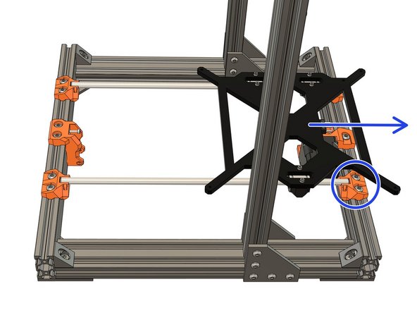 Move the Y carriage, backwards and forwards along the whole length of the Y axis, at least 6 times. This will align the right smooth rod (single LM8UU side).
