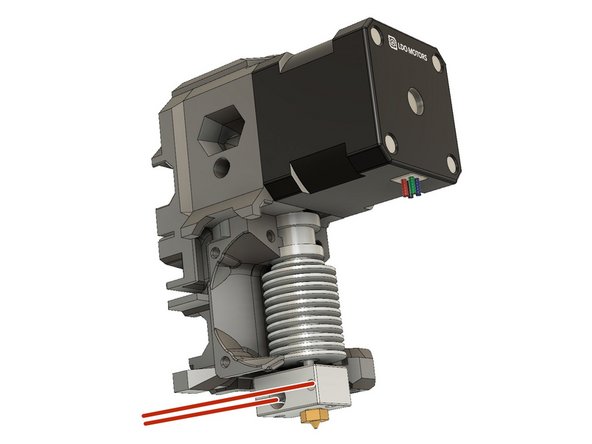 Push the collet (black plastic part) down and fully insert the PTFE tube. Whilst pressing the PTFE tube into the hotend, lift the collet upwards, to lock the PTFE tube in place