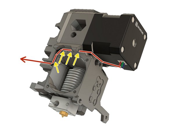 Carefully route the motor wires as shown in the figure.