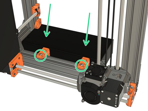 Position the PSU and secure it with 2x M5x10 screws. Do not tighten them fully yet.