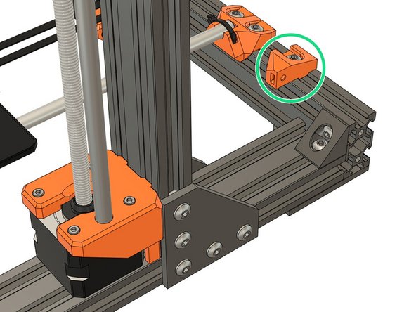 Assemble the psu_lower_mount with 1x M5x10 screw. Don't tighten fully yet as it will need some repositioning.
