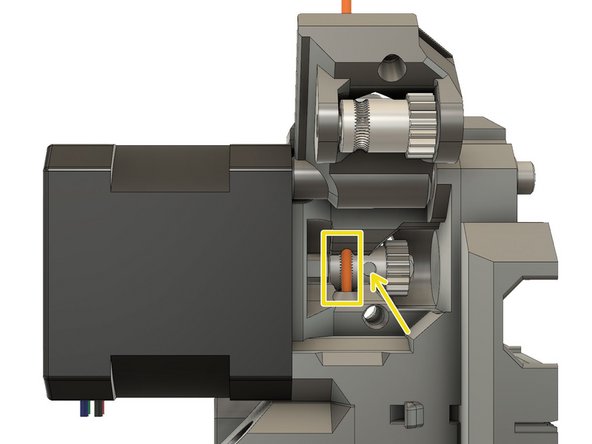 Insert a piece of 1.75 mm filament through the extruder_body into the PFTE tube.