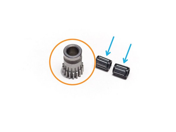 Locate the Bondtech idler gear. It is the one that has NO set screw.