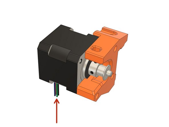 Place the Y motor on the y_motor_mount as shown on the first image. The cables must be orientated downward.