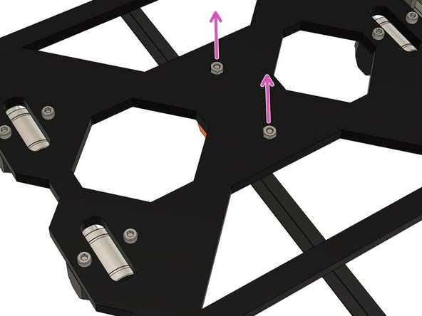 Remove the two temporary hex nuts from the Y carriage. Keep the M3x12 screws of the y_belt_holder in place.