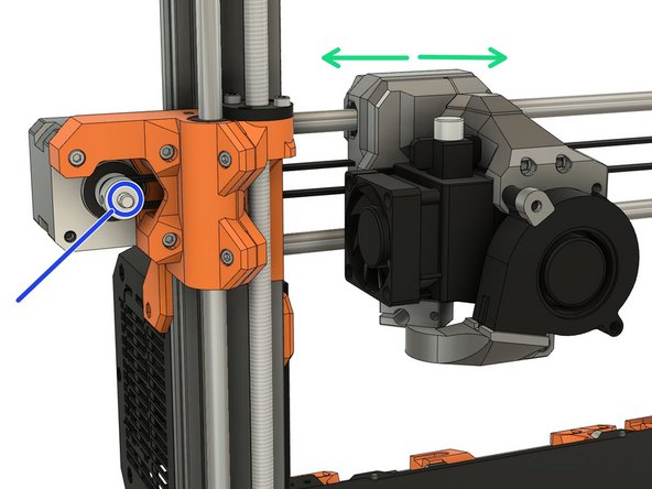 Grip the X motor shaft with pliers to prevent it moving (grab the flat side of the shaft).