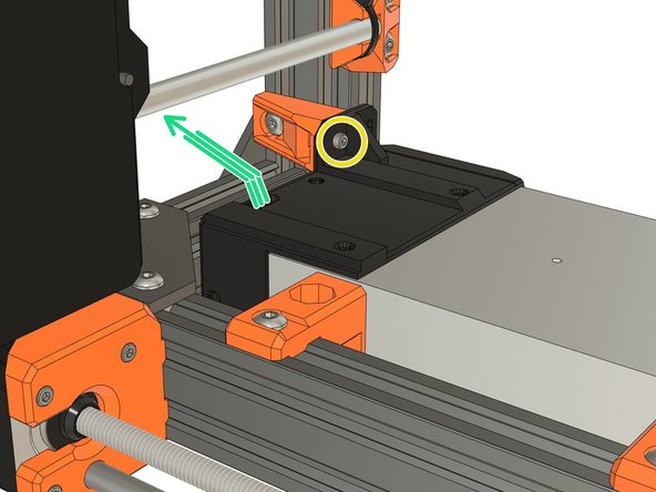 Secure the bottom of the PSU with an M3 screw reused from your Original Prusa, do not tighten fully yet. This screw has different length depending the Prusa model you have: