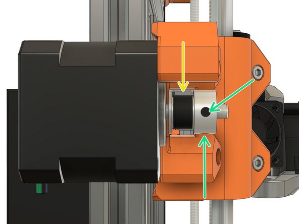 Loosen the two pulley set screws a little