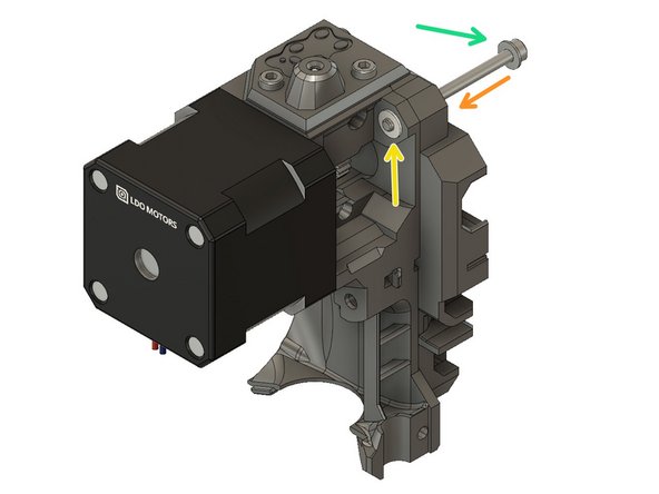 Slide a M3 washer on a M3x40 screw.