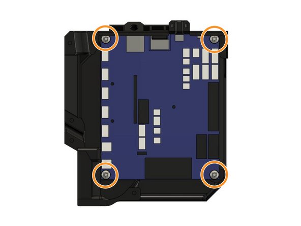Secure the board in duet_cover_back with 4x M4x10 screws. Be careful not to over-tighten the screws as this might damage the board.