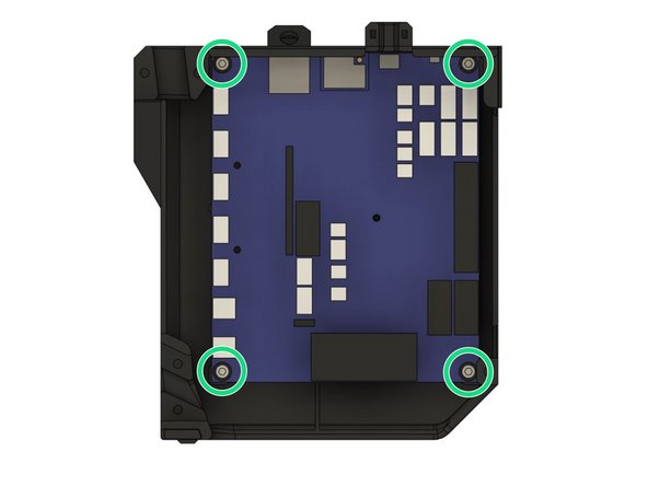 Secure the board in board_cover with the 4x M3x10mm screws and washers. Be careful not to over-tighten the screws as this might damage the board.