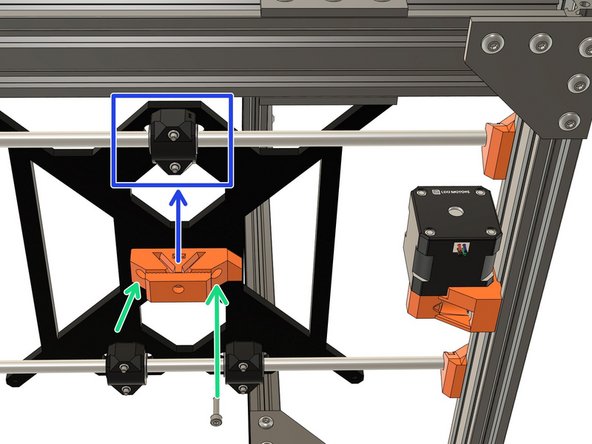 Install the y_belt_holder under the Y carriage. The grooves should face the single bearing side.