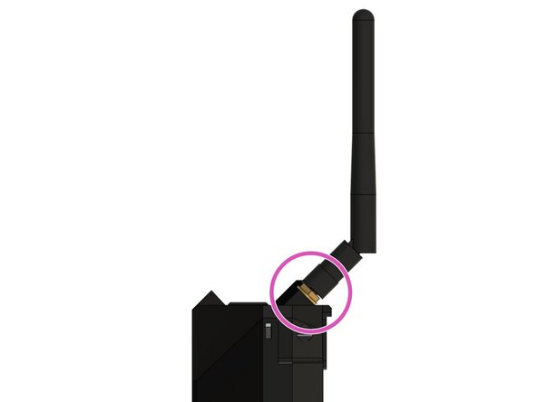 Insert the hex nut end of the antenna wire into the its pocket on the case.