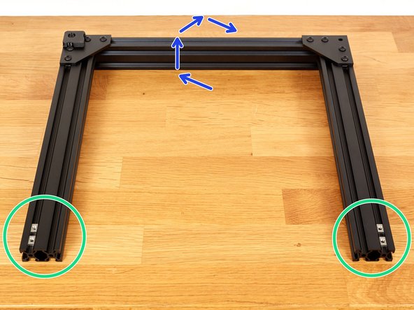 Flip the assembly. Being careful that the placed t-nuts do no fall out.